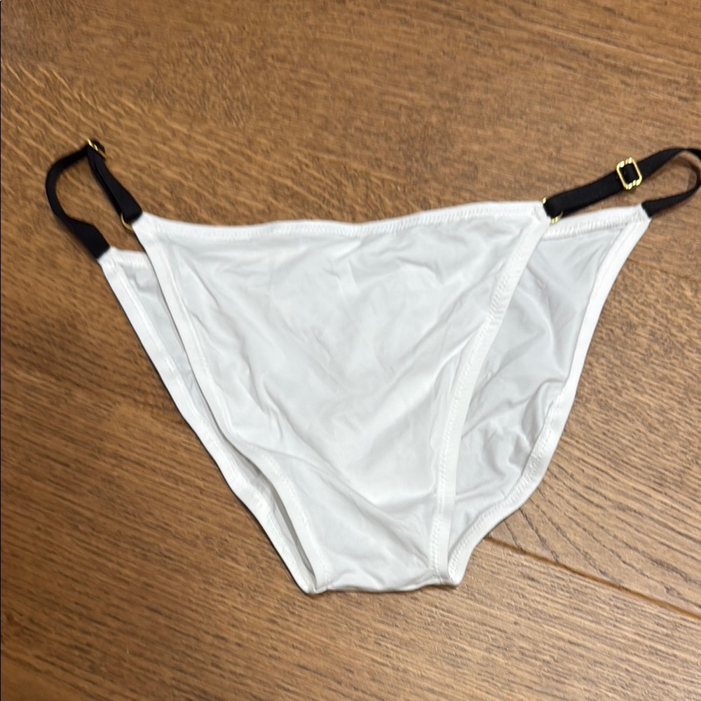 Charlie by MZ White briefs Bottom with Black Straps